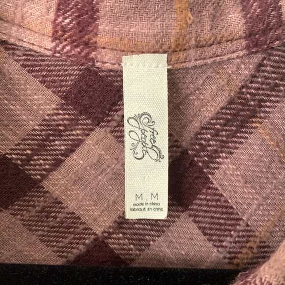 Free People Dip Dye Flannel Buttondown - Picture 4 of 11